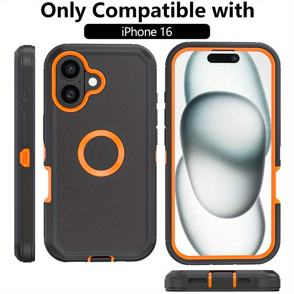 For iPhone 16 Pro Max 16 Pro 16 Plus 16 Case Heavy Duty Shockproof Hybrid Armor Rugged Phone Cover