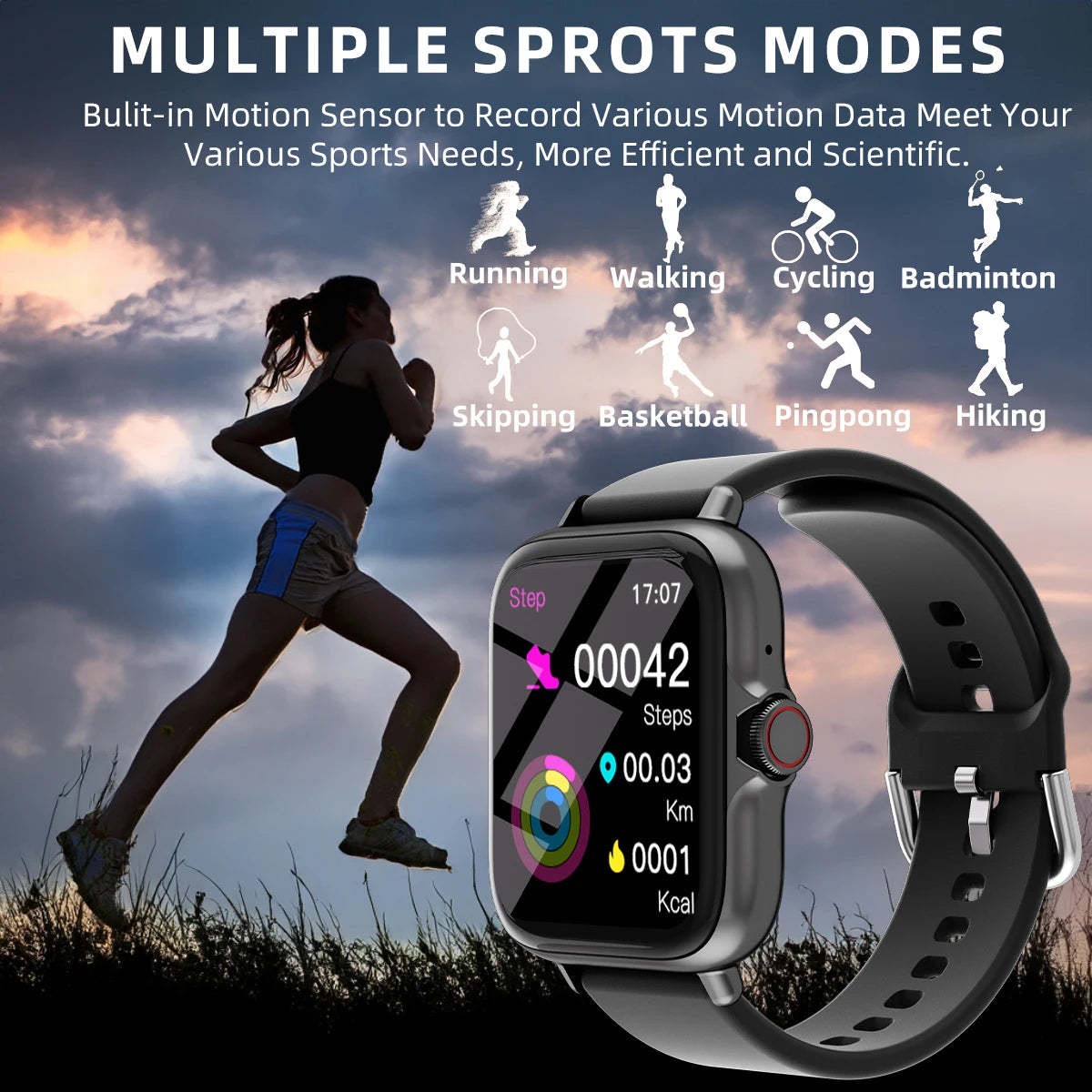 Waterproof Smart Watch with Message Answer Call Sleep Monitoring Sports Pedometer Alerts For iPhone Android