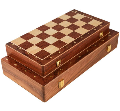 Chess Set Top Grade Wooden Folding Big Traditional Classic Handwork Solid Wood Pieces Walnut Chessboard Children Gift Board Game