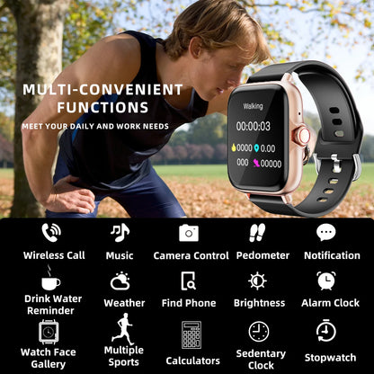 Waterproof Smart Watch with Message Answer Call Sleep Monitoring Sports Pedometer Alerts For iPhone Android