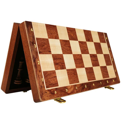 Chess Set Top Grade Wooden Folding Big Traditional Classic Handwork Solid Wood Pieces Walnut Chessboard Children Gift Board Game