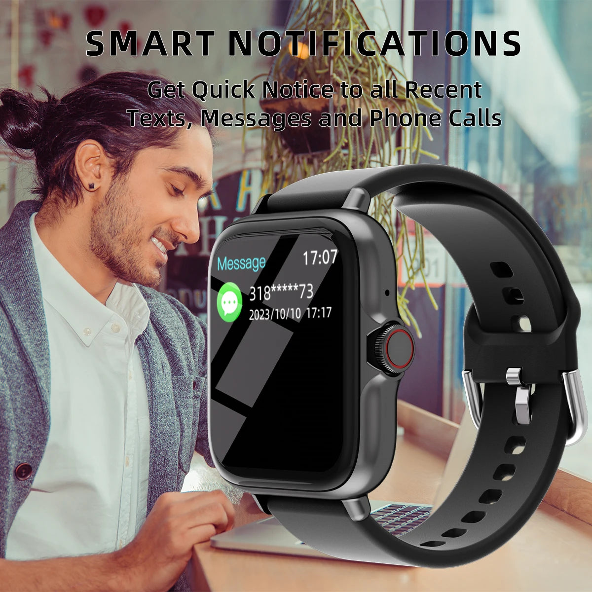 Waterproof Smart Watch with Message Answer Call Sleep Monitoring Sports Pedometer Alerts For iPhone Android