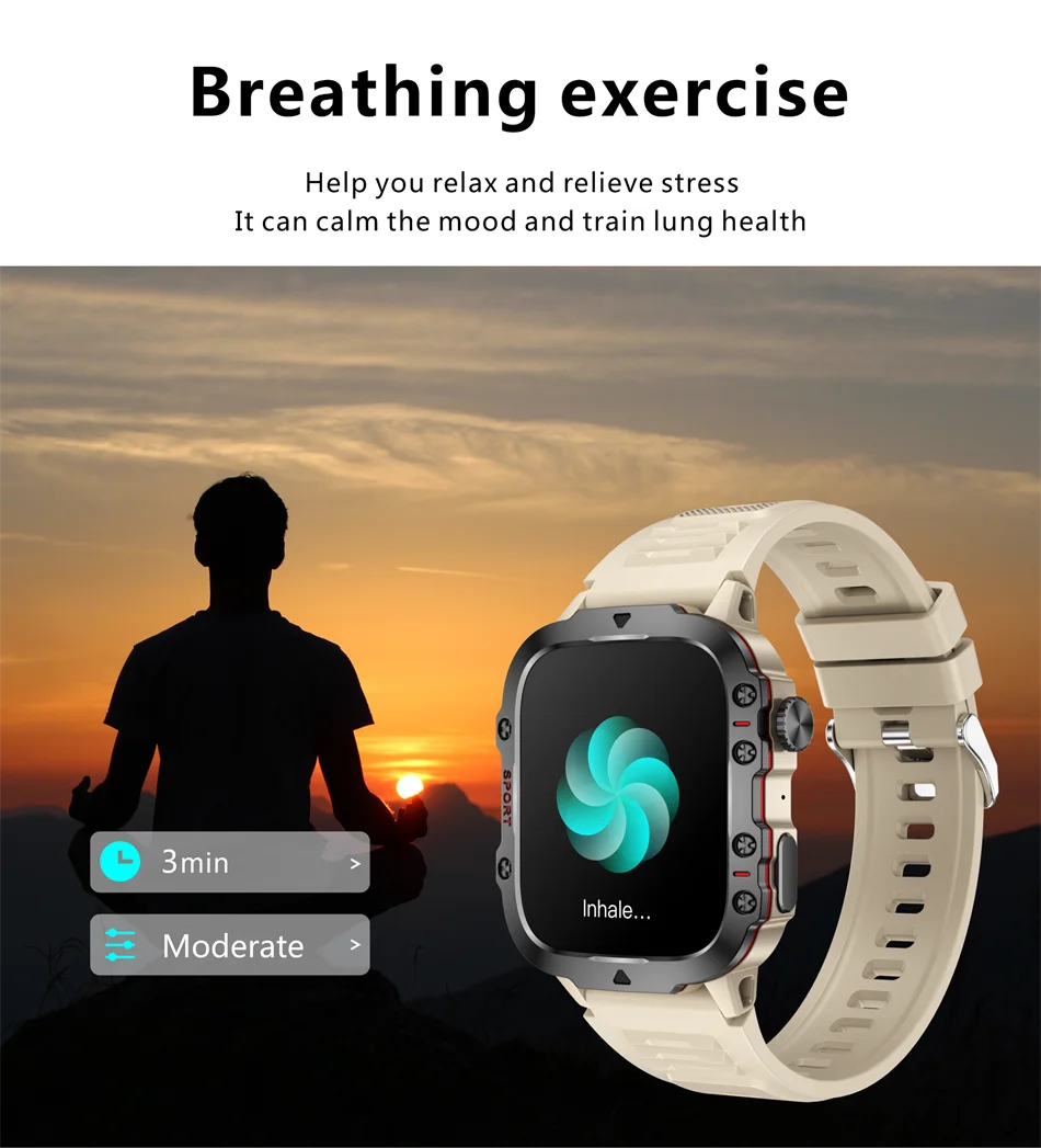 LIGE 2024 Outdoor Military Mens Smartwatch Bluetooth Call Sport Heart Rate Monitor IP68 Waterproof Smart Watches For Android IOS