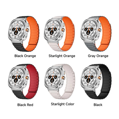 Silicone Magnetic Strap for Samsung Galaxy Watch 7 Ultra 47mm Loop Band Bracelet for Galaxy Watch Ultra No Gaps Quick Wristband