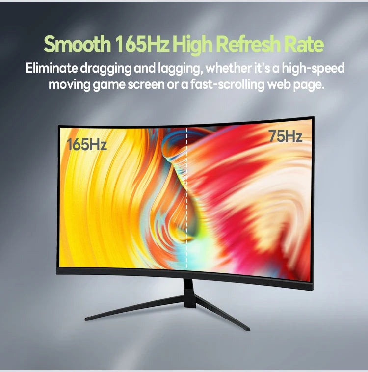 34 Inch Curved Screen Monitor 165 Hz 4k 3440*1440 21:9 Super Wide Gaming Monitor With Breathing Light