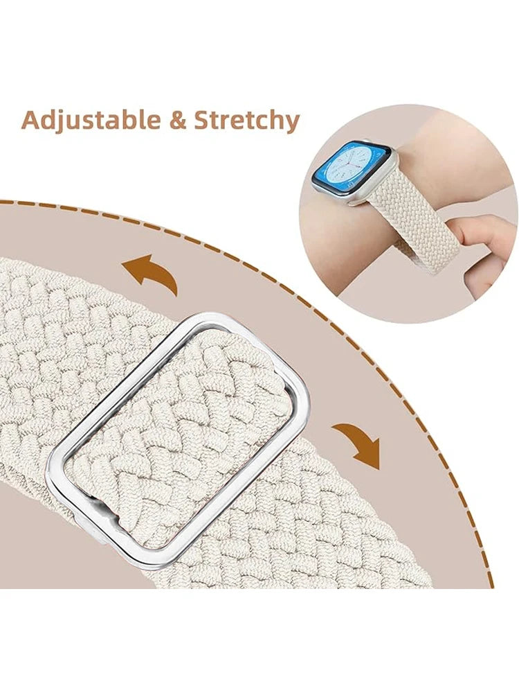 Braided Solo loop for Apple Watch band 44mm 45mm 49mm 42mm 40mm 41mm Elastic bracelet correa Series 9 8 7 6 5 4 SE Ultra Strap