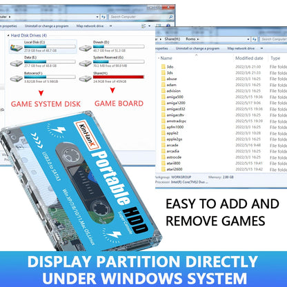 KINHANK Super Console 500G Gaming HDD 100000 Video Games 70 Emulators For DC/MAME/SS/NAOMI/PS2/PS1 Plug and Play Batocera OS