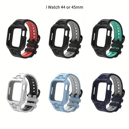 For Apple Watch Sports Style Strap Watch7/8/9 Generation 41/45mm 40/44mm Monochrome Two-color TPU Silicone Material Soft Fashion Sports Style